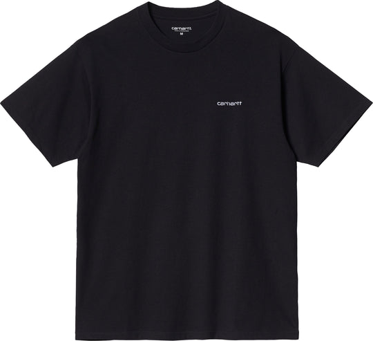  Carhartt Wip T-shirt S/s Script Embroidery T-shirt Black White Uomo Nero