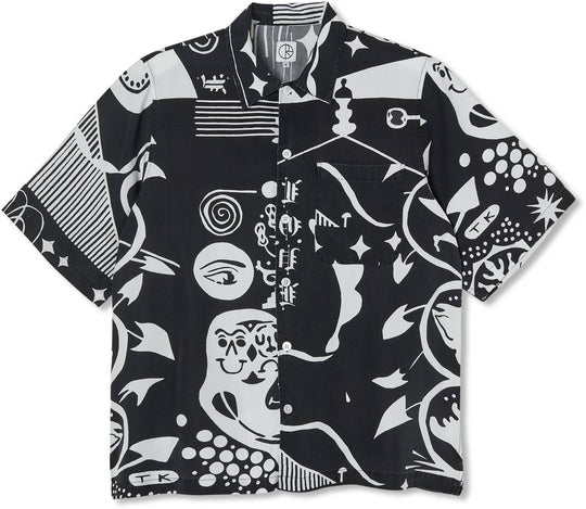  Polar Skate Co. Camicia Spiral Shirt Black White Uomo Nero