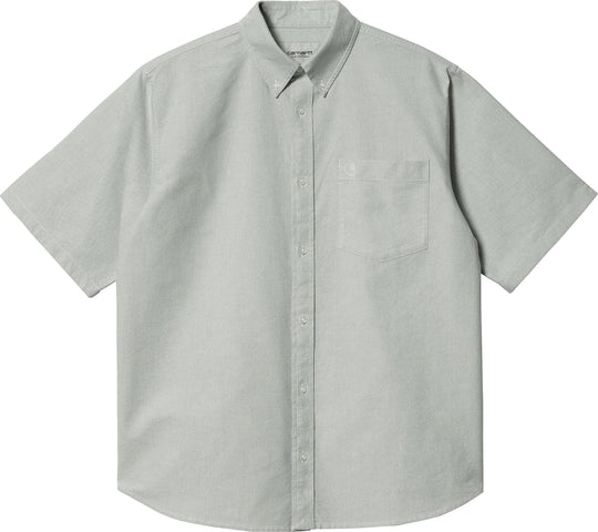  Carhartt Wip Camicia S/s Braxton Shirt Yucca White Uomo Verde