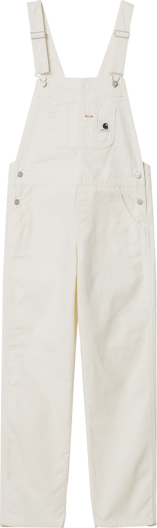  Carhartt Wip Salopette W Bib Overall Straight Wax Rinsed Donna Bianco