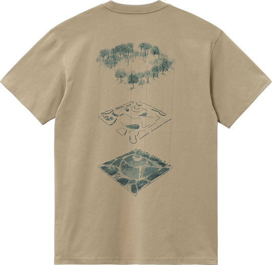  Carhartt Wip T-shirt S/s Garden Tee Ammonite Uomo Beige