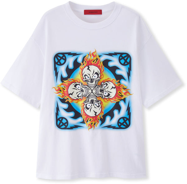 Acupuncture t-shirt Acu Skulls tee white