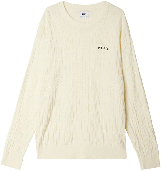  Obey Maglione Spatial Sweater Unbleached Uomo Beige