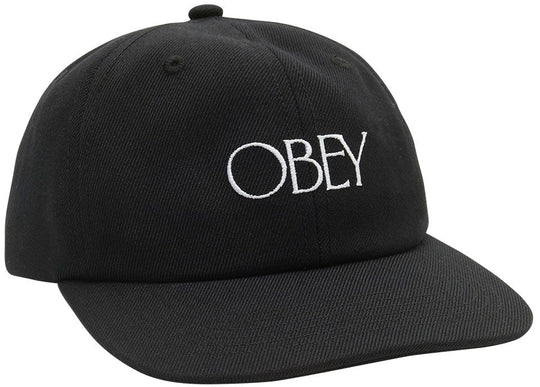  Obey Cappello Basque 6 Panel Strapback Black Uomo Nero