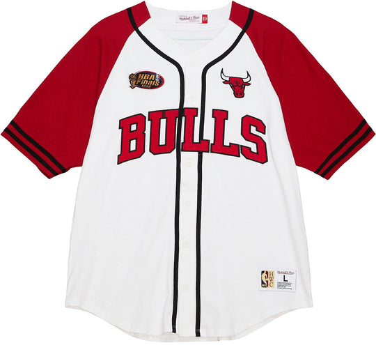  Mitchell & Ness Camicia Practice Day Button Front Jersey Chicago Bulls Mitchell E Ness Uomo Rosso