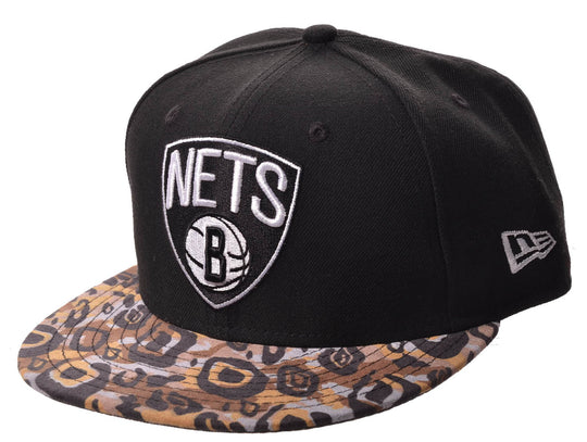  New Era 59fifty Cappello Baseball Nba Tribal Vize Brooklyn Nets Uomo Nero