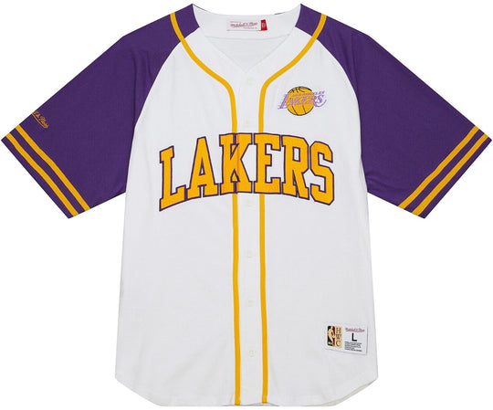 Mitchell & Ness Camicia Practice Day Button Front Jersey Los Angeles Lakers Mitchell E Ness Uomo Viola