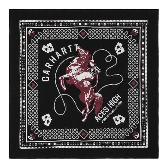  Carhartt Wip Bandana Big Buck Souvenir Print Black Uomo Nero