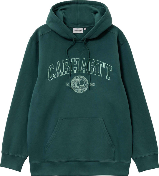  Carhartt Wip Felpa Hooded Coin Sweat Botanic Aqua Green Uomo Verde