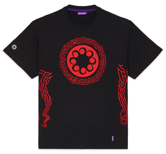  Octopus T-shirt Chain Logo Tee Black Uomo Nero