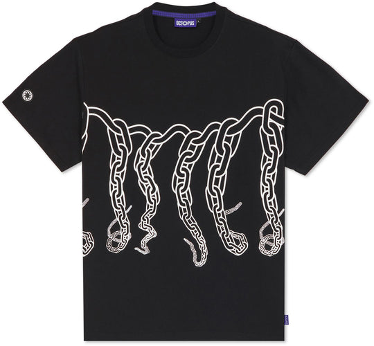  Octopus T-shirt Chain Tee Black Uomo Nero