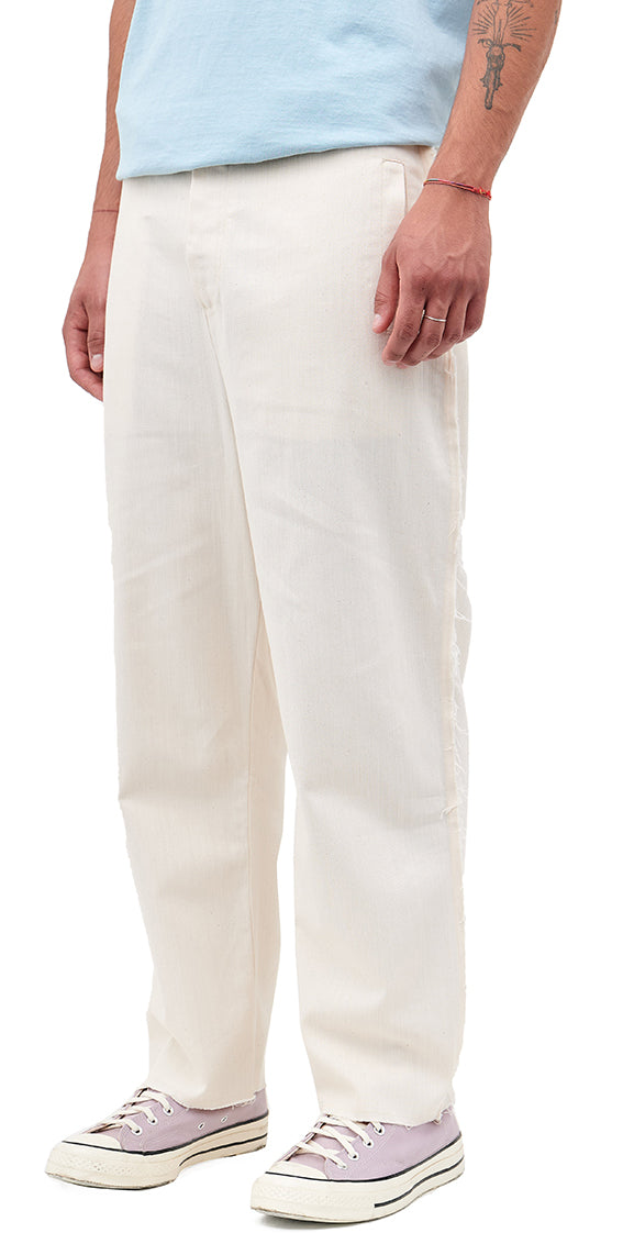 The Silted Company pantaloni Desilussion Canvas pant ecru