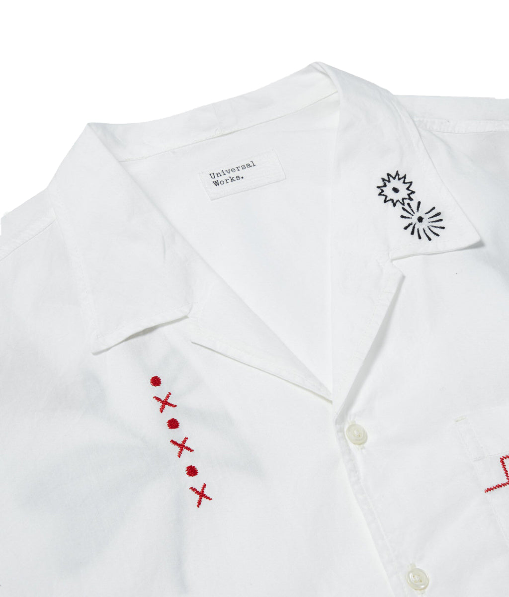  Universal Works Camicia Minari Shirt Organic Fine Poplin Ecru Bianco Uomo - 2