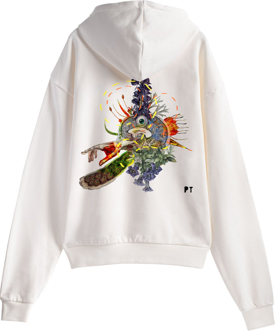  Mdn X Paola Tassetti Felpa Futura Flos Hoodie Off White Uomo Bianco