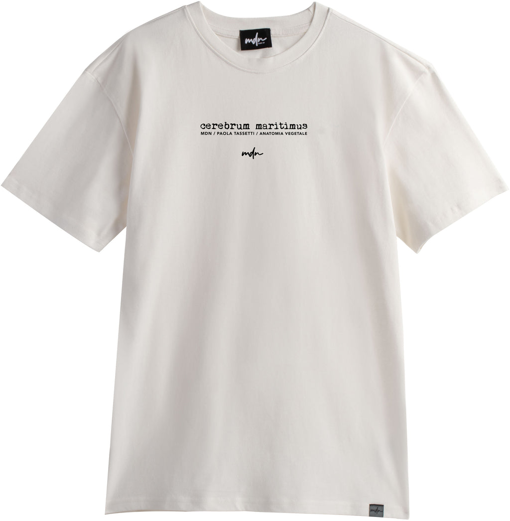  Mdn X Paola Tassetti T-shirt Cerebrum Maritimus Off White Bianco Uomo - 2