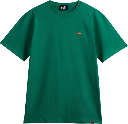  Mdn T-shirt Basic Logo Embroidered Tee Green Orange Uomo Verde