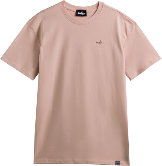 Mdn T-shirt Basic Logo Embroidered Tee Rose Brown Uomo Rosa