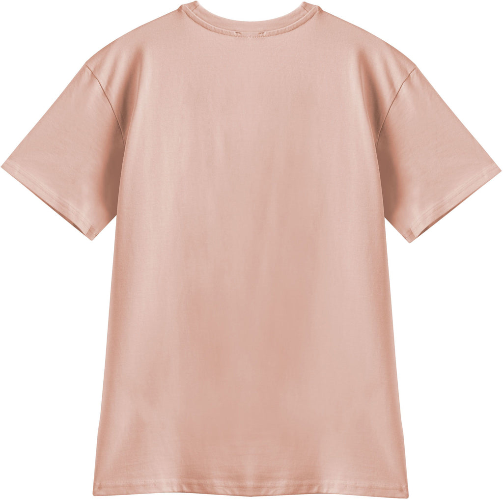  Mdn T-shirt Basic Logo Embroidered Tee Rose Brown Rosa Uomo - 2