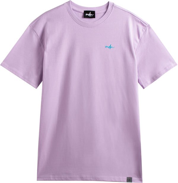 MDN t-shirt Basic Logo Embroidered Tee lilac beryl blue