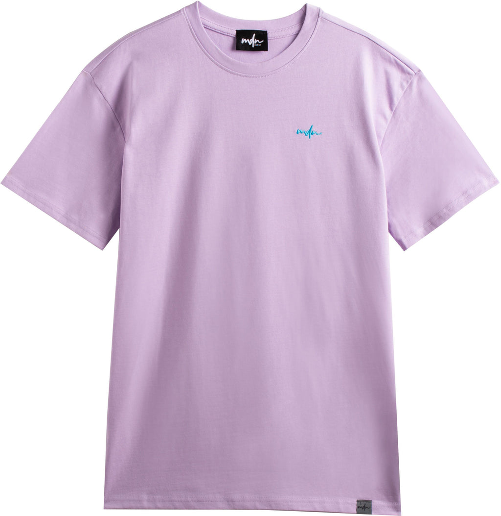  Mdn T-shirt Basic Logo Embroidered Tee Lilac Beryl Blue Viola Uomo - 1