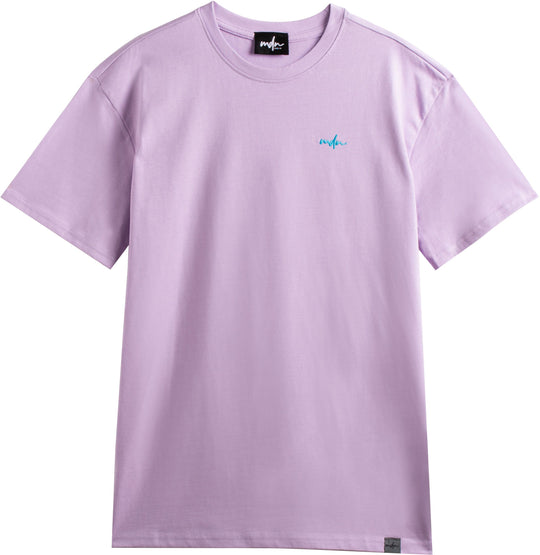  Mdn T-shirt Basic Logo Embroidered Tee Lilac Beryl Blue Uomo Viola