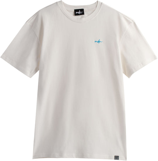  Mdn T-shirt Basic Logo Embroidered Tee Off White Beryl Blue Uomo Bianco