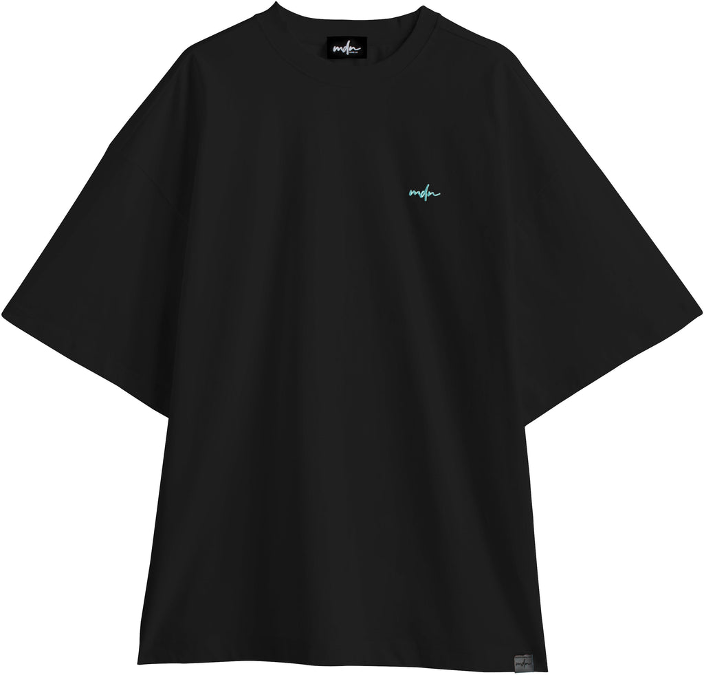  Mdn T-shirt Extra Fit Over Tee Black Beril Blue Nero Uomo - 1