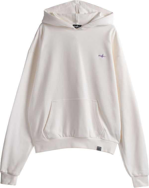 MDN felpa Basic Logo Embroidered Hoodie off white lilac