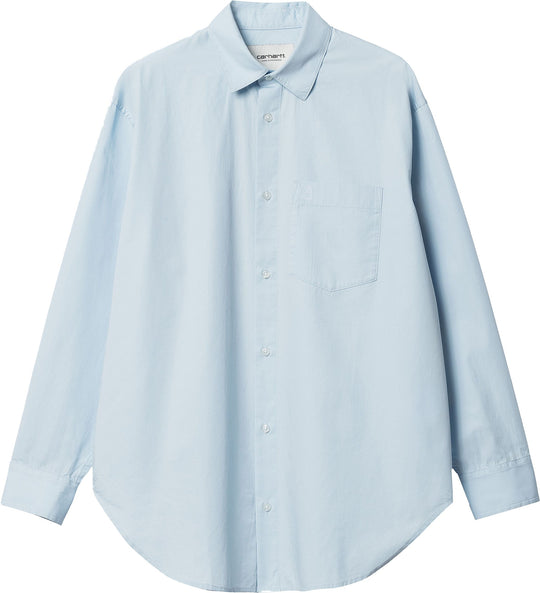  Carhartt Wip Camicia W Ls Kingstone Shirt Icarus White Donna Celeste