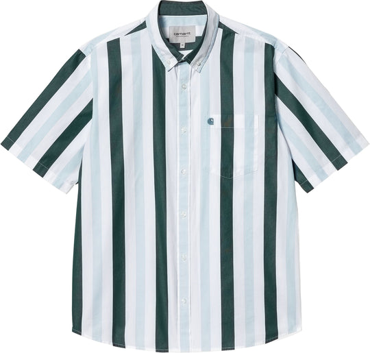  Carhartt Wip Camicia Ss Elcano Shirt Icarus Botani Uomo Multicolore