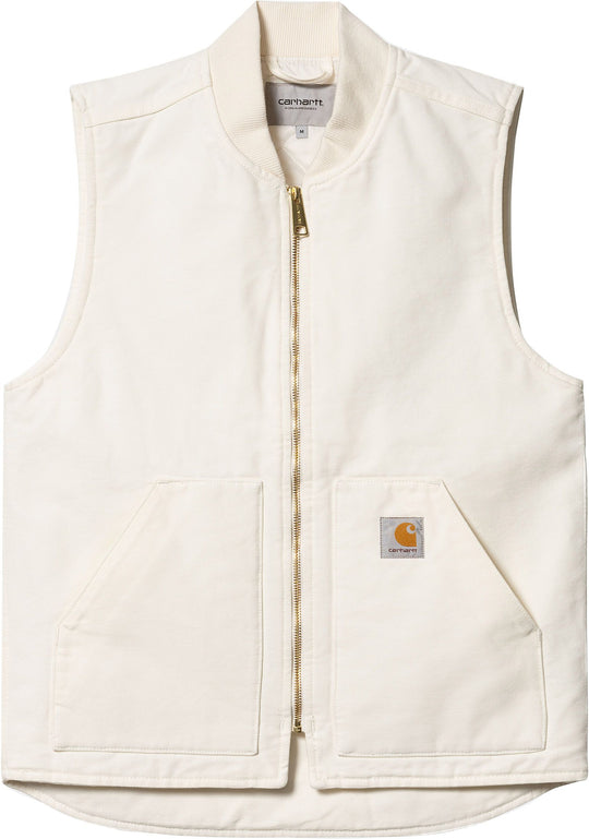  Carhartt Wip Gilet Classic Vest Wax Rinsed Uomo Bianco
