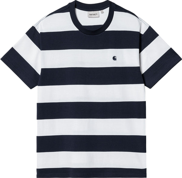 Carhartt Wip t-shirt S/S Dampier Stripe tee atom blue white