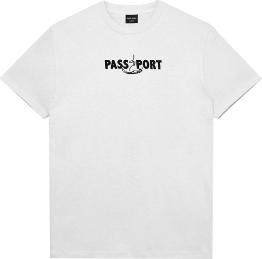  Pass-port T-shirt Featherw Embroidery Tee White Uomo Bianco