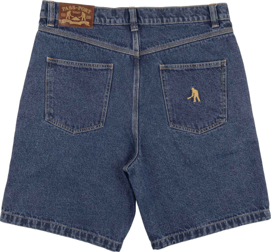 Pass-port Short Workers Club Denim Washed Dark Indigo Uomo Blue