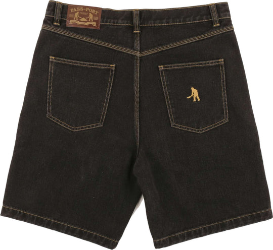  Pass-port Short Workers Club Jeans Washed Black Uomo Nero