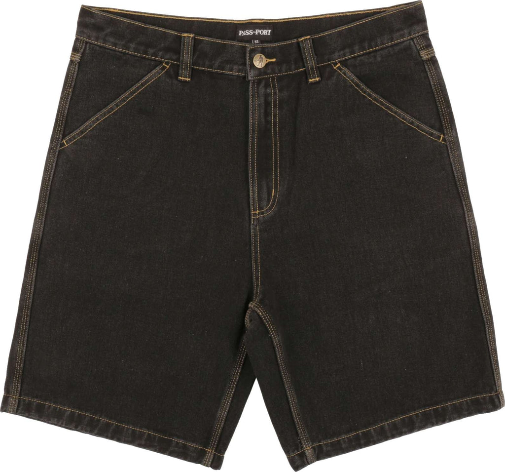  Pass-port Short Workers Club Jeans Washed Black Nero Uomo - 2