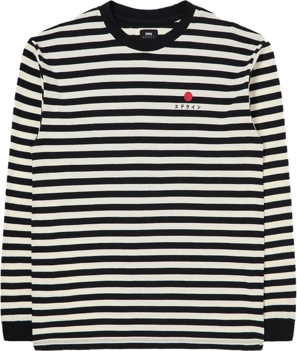 Edwin t-shirt Basic Stripe TS LS black white