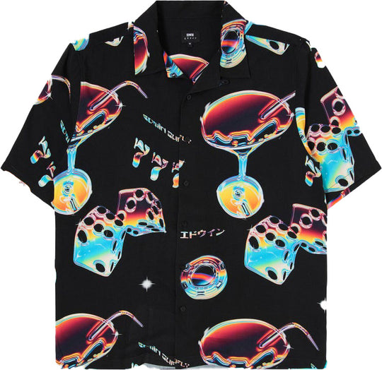  Edwin Camicia Saike Shirt Ss Multicolor Uomo Nero