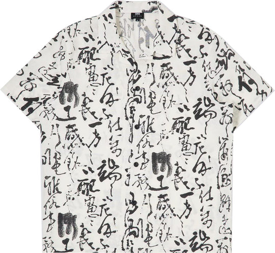  Edwin Camicia Private Letter Shirt Ss Black White Uomo Bianco