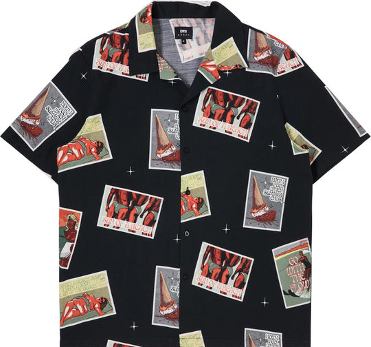  Edwin Camicia Holidays Shirt Ss Multicolor Uomo Nero