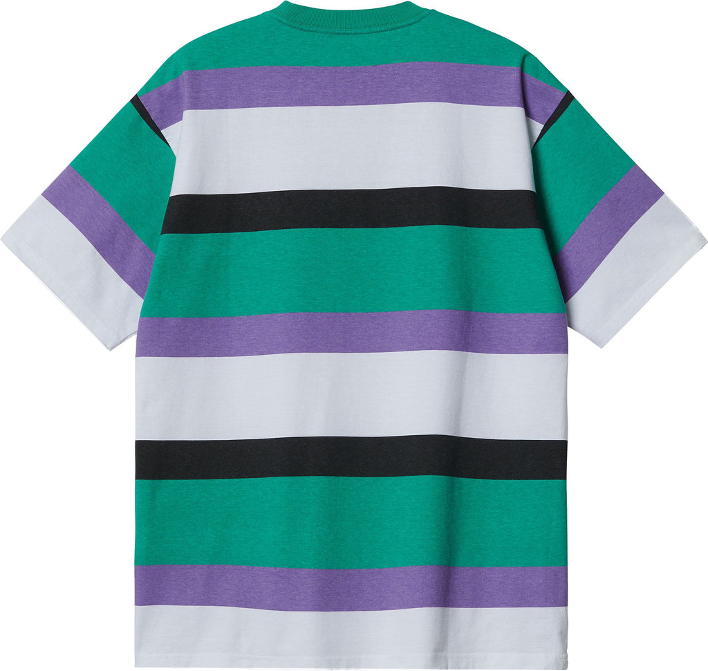  Carhartt Wip T-shirt S/s Crouser Tee Stripe Aqua Multicolore Uomo - 2