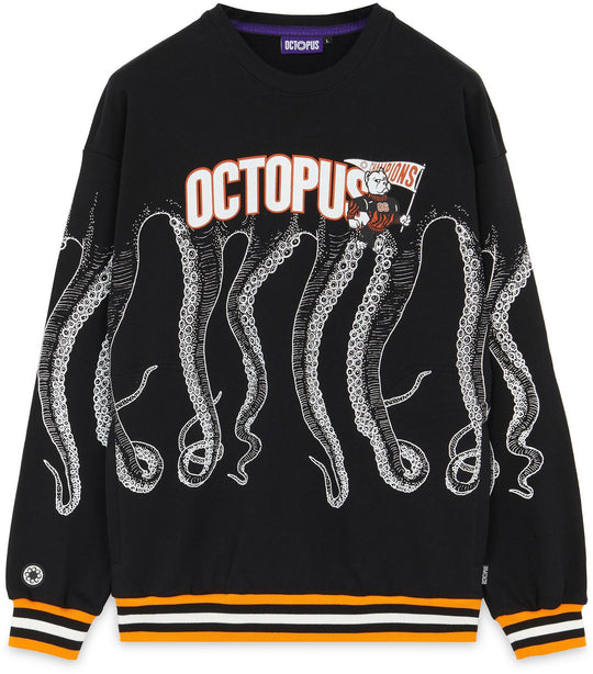  Octopus Felpa Athletic Crewneck Black Uomo Nero