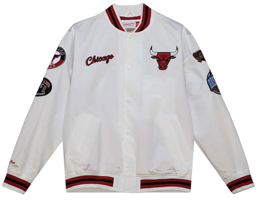  Mitchell & Ness Giacca Nba City Collection Jacket Chicago Bulls White Mitchell E Ness Uomo Bianco