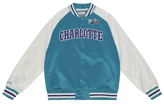  Mitchell & Ness Giacca Nba Primetime Lw Satin Jacket Charlotte Hornets Mitchell E Ness Uomo Celeste
