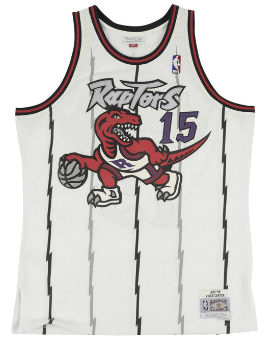  Mitchell & Ness Canotta Nba Cream Team Color Swingman Jersey Toronto Raptors 1998 Vince Carter Mitchell E Ness Uomo Bianco