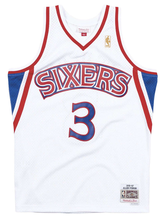  Mitchell & Ness Canotta Nba Swingman Home Jersey 76ers 96 Allen Iverson White Mitchell E Ness Uomo Bianco
