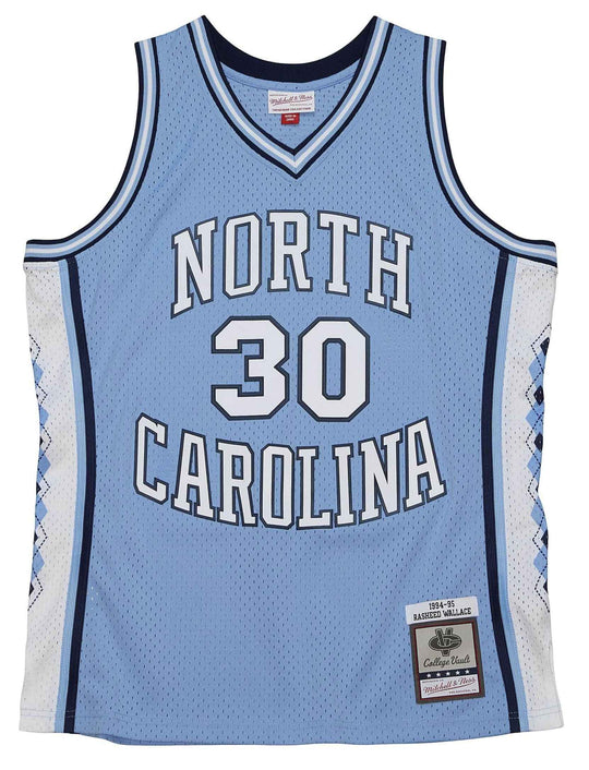  Mitchell & Ness Canotta Ncaa Dark Jersey Swingman North Carolina 1994 Rasheed Wallace Mitchell E Ness Uomo Celeste