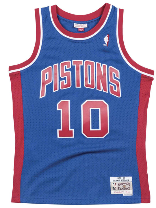  Mitchell & Ness Canotta Nba Swingman Road Jersey Detroit Pistons 88 Dennis Rodman Mitchell E Ness Uomo Blue