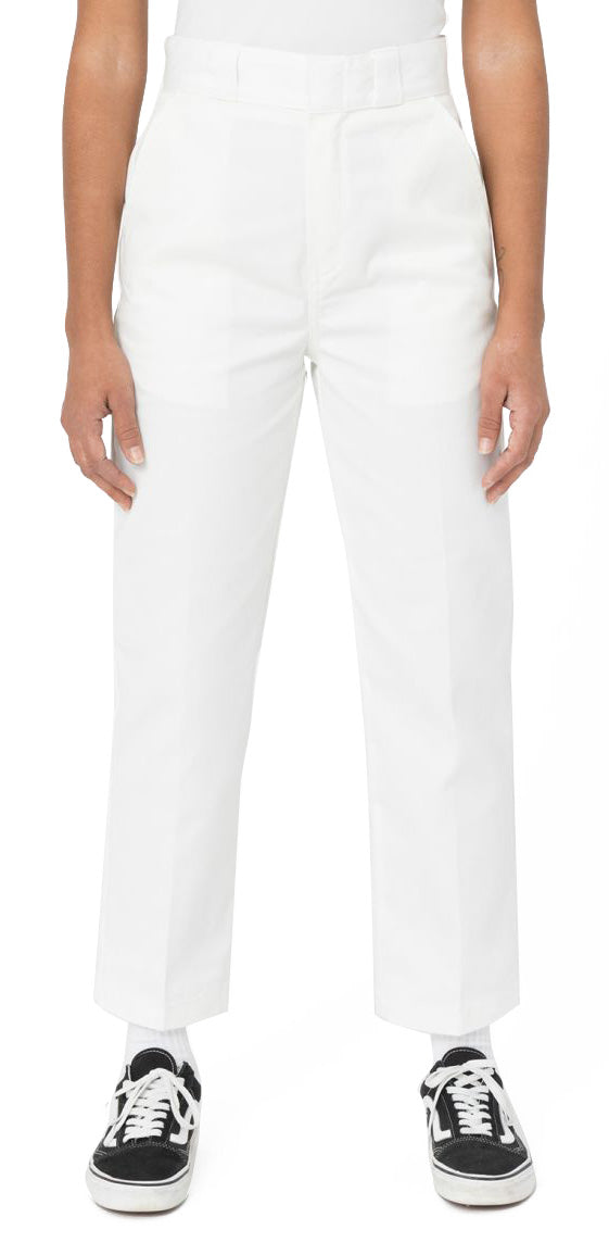 Dickies Pantaloni W Phoenix Cropped Rec White Bianco Donna - 2