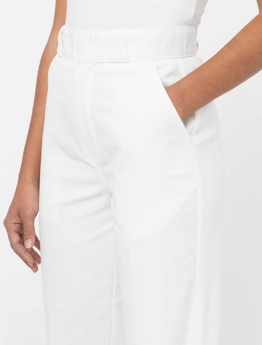  Dickies Pantaloni W Phoenix Cropped Rec White Bianco Donna - 4